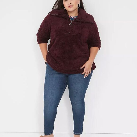 Lane Bryant -Sherpa Half-Zip Pullover - Picture 3 of 4